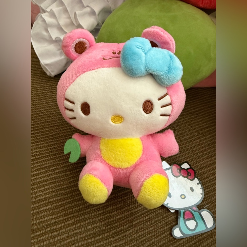 Frog hello kitty plush